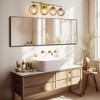 PAKOKULA 32.48 in. 4-Light Gold Vanity Light with Clear Globe Glass Shades, Bathroom & Dressing Table Wall Sconce, Dimmable - 3 of 4