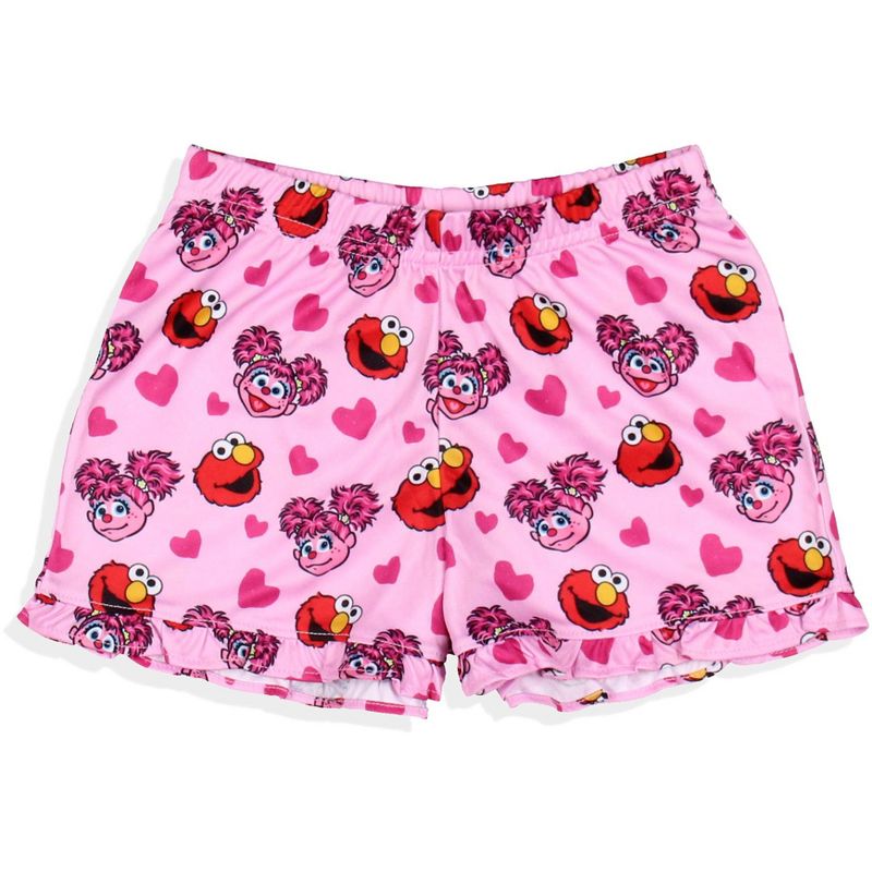 Sesame Street Girls' BFF Elmo Abby Cadabby Sleep Pajama Sleep Set Shorts Pink, 5 of 7