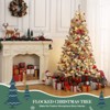 Artificial Christmas Tree, 6FT Tall Lighted Xmas Tree with Foldable Metal Stand, Large Snow Flocked Xmas Tree - 2 of 4