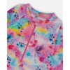 Deux par Deux Girl Printed Long Sleeve Rashguard Butterflies on Multicolored Background - 4 of 4