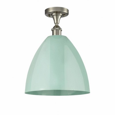 Plymouth Dome - 1 Light Semi-Flush Mount In Industrial Style-14.75 Inches Tall and 12 Inches Wide