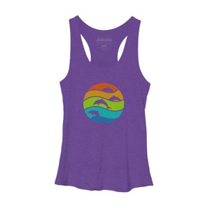 Women's Design By Humans dolphin art By hkartist Racerback Tank Top - 1 of 3