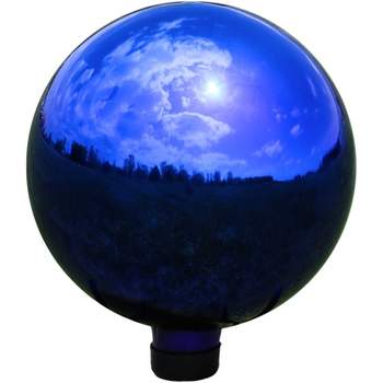 Sunnydaze Indoor/Outdoor Reflective Mirrored Surface Garden Gazing Globe Ball with Stemmed Bottom and Rubber Cap - 10" Diameter