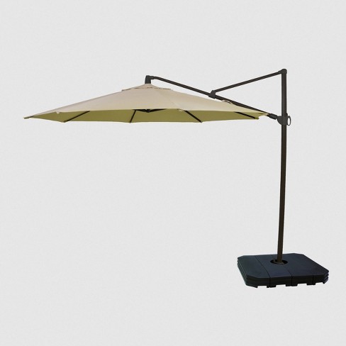 11 Offset Patio Umbrella Sunbrella Spectrum Sand Black Pole Smith Hawken Target