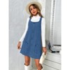 Women's Sleeveless Casual Denim Dress Crewneck Vintage Loose Jean Overall Dress with Pockets - 4 of 4