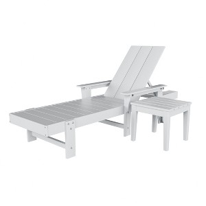 WestinTrends Ashore Modern Reclining Chaise Lounge with Side Table 2-Piece Set - 1 of 4
