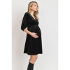 Hello Miz Women's Velvet V Neck Wrap Maternity Dress Nursing Friendly - 2 of 2