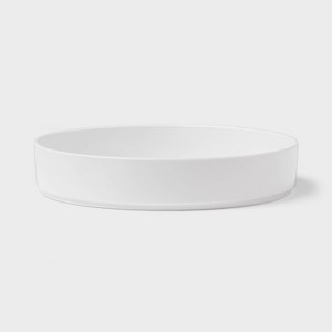 42oz Plastic Dinner Bowl White - Threshold™: BPA-Free, Dishwasher & Microwave Safe, Round Shallow Bowl, 9.125" Diameter - 1 of 3