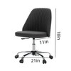 GlasFlength Modern Fabric Seating Sets with Wheels, Armless and Adjustable Swivel Office Desk Chairs, for a Variety of Occasions, Black, 21"*21"*18" - 4 of 4