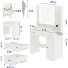 Vanity Desk with Lights Mirror, Makeup Vanity Table Set with Storage Drawers Shelves Cabinet& Chair, Dressing Table for Bedroom - 2 of 4
