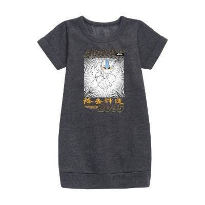 - Avatar: The Last Airbender - Aang 2005 Graphic Short Sleeve Fleece Dress