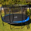 SpaceJump Lunar Trampoline, Outdoor 14 Foot Round Bouncer, Backyard Active Play Set with Safety Net, 330 Pound Weight Capacity, Black/Blue - 3 of 4