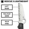 Spyderco Rescue 3 Folding Pocket Knife with 3.57" VG-10 Sheepfoot Blade | Get Extreme Cutting Power with the SpyderEdge | Secure Grip with FRN Handle - 3 of 4