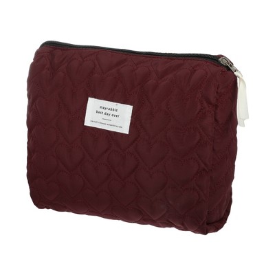 Unique Bargains Women's Portable Heart Makeup Bag 1 Pc