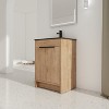 Vynxaria 24 in. Single Freestanding White Oak Plywood Bath Vanity with Black Ceramic Counter KD-PACKING Ready to Assemble - 4 of 4