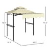 Aghana Digitals Beige Outdoor Grill Gazebo with Adjustable Awning, Double-Top Design, 2 Side - 3 of 4