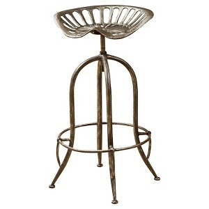 Rancher Adjustable Barstool - Brushed Silver Christopher Knight Home, Gray