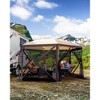 12'x12' Outdoor Camping Gazebo with 6 Sided Mesh Screen Windows, Portable Tent Pop-Up Canopy Shelter for Backyard Lawn Camping with Carry Bag & Stakes - 3 of 4