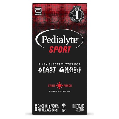Pedialyte Sport Electrolyte Powder - Fruit Punch - 6ct/0.49 oz