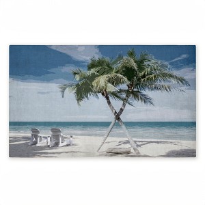 Stupell Industries X Marks The Spot Palms Printed Outdoor Door Mat, design by Denise Brown, 18"x30" - 1 of 4