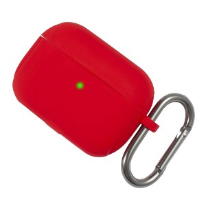 Insten Case Compatible with AirPods Pro - Protective Silicone Skin Cover with Keychain, Red - 1 of 4