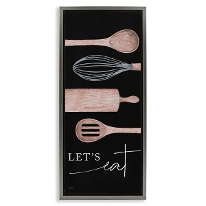 Stupell Industries Let's Eat with Kitchen Utensils, 11" x 25" - 1 of 4