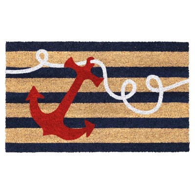 Tufted Anchor Doormat Red - Raj