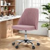 Sevobal Task And Office Chairs Modern Fabric Armless Adjustable Swivel Office Desk Chairs With Wheels, Home Office Chair, Pink, 25.59"*21.4"*33.9" - 2 of 4