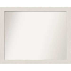 32" x 26" Rustic Plank White Narrow Bathroom Wall Mirror: Wall Mount, Polystyrene Frame - Amanti Art - 1 of 4