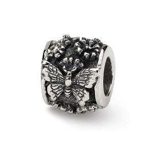 Black Bow Jewelry Sterling Silver Butterfly Barrel, Bali Bead Charm - 1 of 3