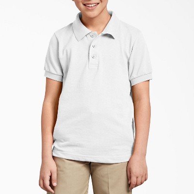 Dickies Boys' Long Sleeve Pique Polo Men's Clothing White : XX-Small