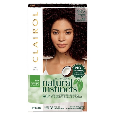 Natural Instincts Clairol Non Permanent Hair Color 2rv Burgundy Black Blackberry 1 Kit