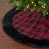 Northlight 48" Red and Black Plaid with Polka Dots Christmas Tree Skirt - 2 of 4