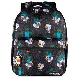 Minecraft Chicken Jockey Boys & Girls Backpack, 16” Bookbag w