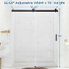 Zevemomo 56-60''Wx76''H Shower Doors, Frameless Single Sliding Doors, Walk in with 3/8" (10 mm) Tempered Glass, Stainless Steel Handles, Matte Black - 4 of 4