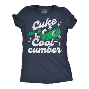 Womens Funny T Shirts Cuke As A Cool Cumber Sarcastic Cucumber Graphic Novelty Tee For Ladies - Crazy Dog Women's T Shirt Navy L - 1 of 4