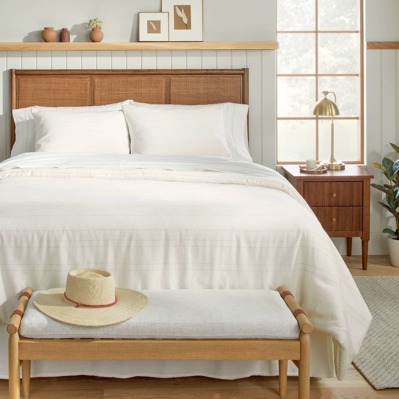Fine Stripe Comforter Set Sour Cream/Twilight Taupe - Hearth & Hand™ with Magnolia, 4 of 7