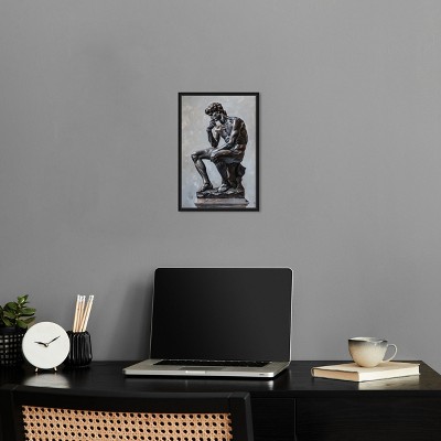Notori Art Notoriart Ebony Statue In Thought Framed Style 1 Piece Canvas Wall Art