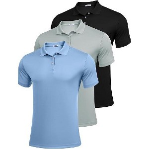 Pinspark Golf Polo Shirts for Men Quick Dry Short Sleeve Collared Shirt Slim Fit Summer Casual Polos Shirt - 1 of 4
