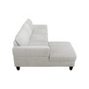 DOMETOUR 2-Piece Modern Gray White Lint Couch L-Shaped Sectional Sofa for Living Room - 3 of 4