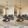 PAKOKULA 4-Light Matte Black Sputnik Chandelier with White Fabric Shade for Living Room Bedroom - 4 of 4