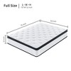 GDFStudio Mary 12" White Memory Foam Individual Pocket Spring Hybrid Mattress - 3 of 4