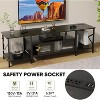 TOBILI TV Stand, 63 Inch TV Stand for 50"-75" TV, Entertainment Center with Power Outlets & Open Storage Shelves,Black - 3 of 4