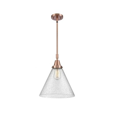 Cone - 1 Light Stem Hung Mini Pendant In Industrial Style-17.13 Inches Tall and 12 Inches Wide