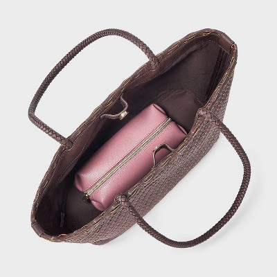 A New Day Woven Tote Bag - A New Day™ Elusive Brown — фото 4