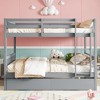 KTMBDW Classic Rubber Wood Twin over Twin Bunk Bed with 2 Drawers, Twin over Twin, Ladder and Safety Guardrails - 2 of 4