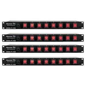 ADJ American DJ PC-100A 19 Inch Rack Light Power Distribution Center with On-Off Switches (4 Pack) - 1 of 4