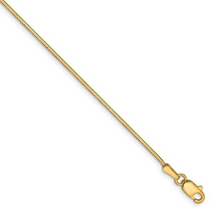 Black Bow Jewelry 1.2mm, 14k Yellow Gold, Octagonal Snake Chain Bracelet, 7 Inch - 1 of 4