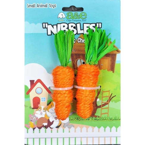 AE Cage Company Nibbles Carrot Loofah Chew Toys with Jute - 2 count - image 1 of 3