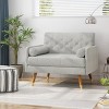 Coolbibila-Smooth Upholstered Accent Chair With Mid-Century Design, Club Chairs With Two Matching Pillows, 38 Inch Long Chair For Indoor - 2 of 4